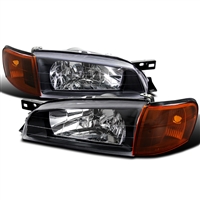 1993 - 2001 Subaru Impreza Crystal Headlights + Corner Lights - Black