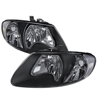 2001 - 2007 Dodge Caravan / Grand Caravan Euro Style Headlights - Black
