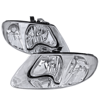 2001 - 2007 Dodge Caravan / Grand Caravan Euro Style Headlights - Chrome