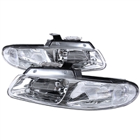 1996 - 2000 Dodge Caravan / Grand Caravan Euro Style Headlights - Chrome