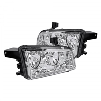 2006 - 2010 Dodge Charger Euro Style Headlights - Chrome