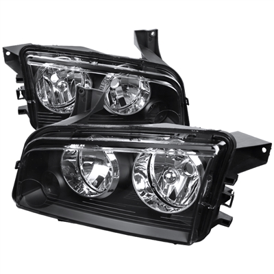 2006 - 2010 Dodge Charger Euro Style Headlights - Black
