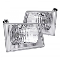 1992 - 2006 Ford Econoline Euro Style Headlights - Chrome