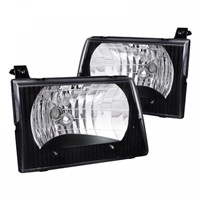 1992 - 2006 Ford Econoline Euro Style Headlights - Black