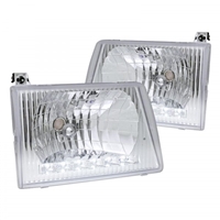 1992 - 2006 Ford Econoline Euro Style Headlights - Chrome