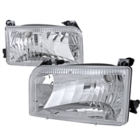 1992 - 1996 Ford F-150 Crystal Headlights - Chrome