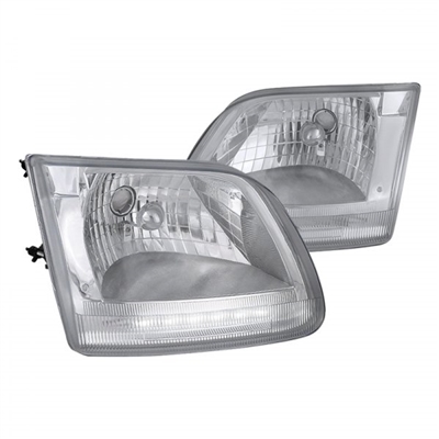1997 - 2003 Ford F-150 Euro Style DRL Headlights - Chrome