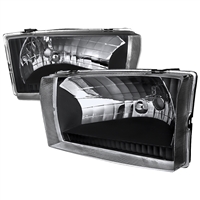 1999 - 2004 Ford Super Duty Euro Style Headlights - Black