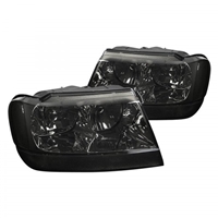 1999 - 2004 Jeep Grand Cherokee Euro Style Headlights - Smoke