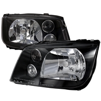 1999 - 2005 Volkswagen Jetta Crystal Headlights - Black