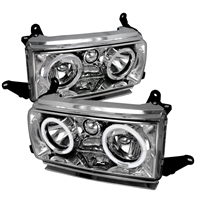 1991 - 1997 Toyota Land Cruiser Crystal LED Halo Headlights - Chrome