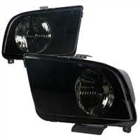 2005 - 2009 Ford Mustang Euro Style Headlights - Smoke