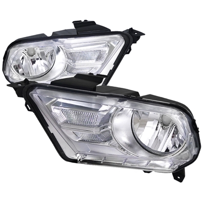 2013 - 2014 Ford Mustang Euro Style Headlights - Chrome