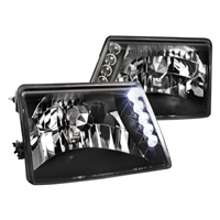 1998 - 2000 Ford Ranger Crystal Headlights - Black