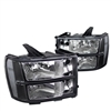 2007 - 2013 GMC Sierra Crystal Headlights - Black