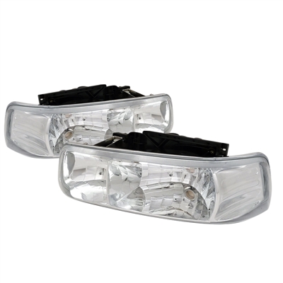1999 - 2002 Chevy Silverado Crystal Headlights - Chrome