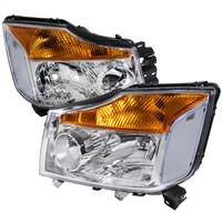 2004 - 2014 Nissan Titan Euro Style Headlights - Chrome