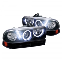 1998 - 2004 Chevy S-10 Projector LED Halo Headlights - Black