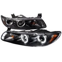 1997 - 2003 Pontiac Grand Prix 1PC Projector LED Halo Headlights - Black