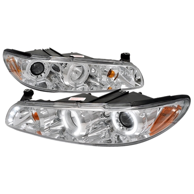 1997 - 2003 Pontiac Grand Prix 1PC Projector LED Halo Headlights - Chrome