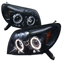 2003 - 2005 Toyota 4Runner Projector LED Halo Headlights - Black/Smoke