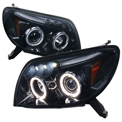 2003 - 2005 Toyota 4Runner Projector LED Halo Headlights - Black/Smoke