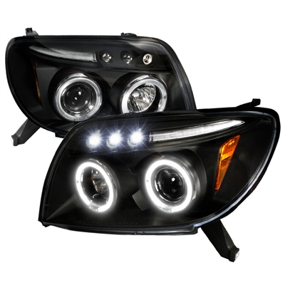 2003 - 2005 Toyota 4Runner Projector LED Halo Headlights - Black