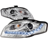 2005 - 2008 Audi A4 Projector DRL Headlights - Chrome
