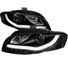 2005 - 2008 Audi A4 V2 Style Projector Light Bar DRL Headlights - Black