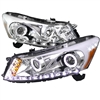 2008 - 2012 Honda Accord 4Dr Projector DRL LED Halo Headlights - Chrome