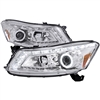 2008 - 2012 Honda Accord 4Dr Projector Switchback DRL LED Halo Headlights - Chrome