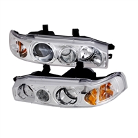 1990 - 1991 Honda Accord 4Dr Projector Headlights - Chrome