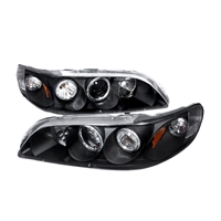 1998 - 2002 Honda Accord Projector LED Halo Headlights - Black