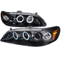 1998 - 2002 Honda Accord Projector LED Halo Headlights - Black