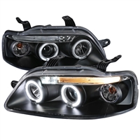 2004 - 2008 Chevy Aveo Projector LED Halo Headlights - Black
