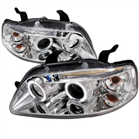 2004 - 2008 Chevy Aveo Projector LED Halo Headlights - Chrome