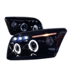 2007 - 2012 Dodge Caliber Projector LED Halo Headlights - Black/Smoke
