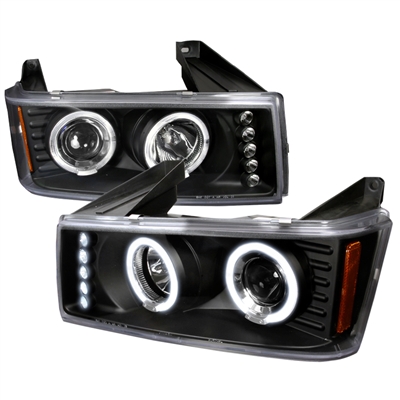 2004 - 2012 Chevy Colorado Projector LED Halo Headlights - Black
