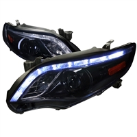 2011 - 2013 Toyota Corolla Projector DRL Headlights - Black/Smoke
