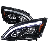 2007 - 2011 Honda CRV Projector Light Bar DRL Headlights - Black