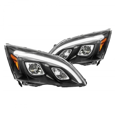 2007 - 2011 Honda CRV Projector Light Bar DRL Headlights - Matte Black