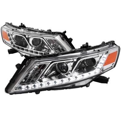 2010 - 2012 Honda Crosstour Projector DRL Headlights - Chrome