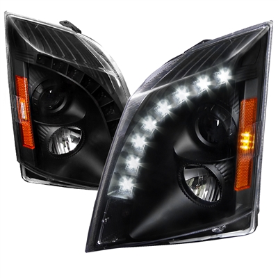 2008 - 2013 Cadillac CTS Projector DRL Headlights - Black