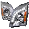 2008 - 2013 Cadillac CTS Projector DRL Headlights - Chrome