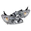 2004 - 2005 Honda Civic 2Dr / 4Dr Projector LED Halo Headlights - Chrome