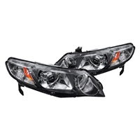 2006 - 2011 Honda Civic 4Dr Projector Headlights - Black