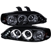 1992 - 1995 Honda Civic 2Dr / HB Projector LED Halo Headlights - Black/Smoke