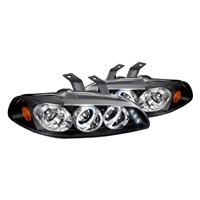 1992 - 1995 Honda Civic 4Dr Projector LED Halo Headlights - Black