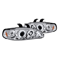 1992 - 1995 Honda Civic 4Dr Projector LED Halo Headlights - Chrome