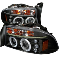 1997 - 2004 Dodge Dakota Projector LED Halo Headlights - Black